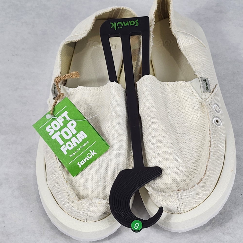 Sanuk Cream Slip-On Shoes